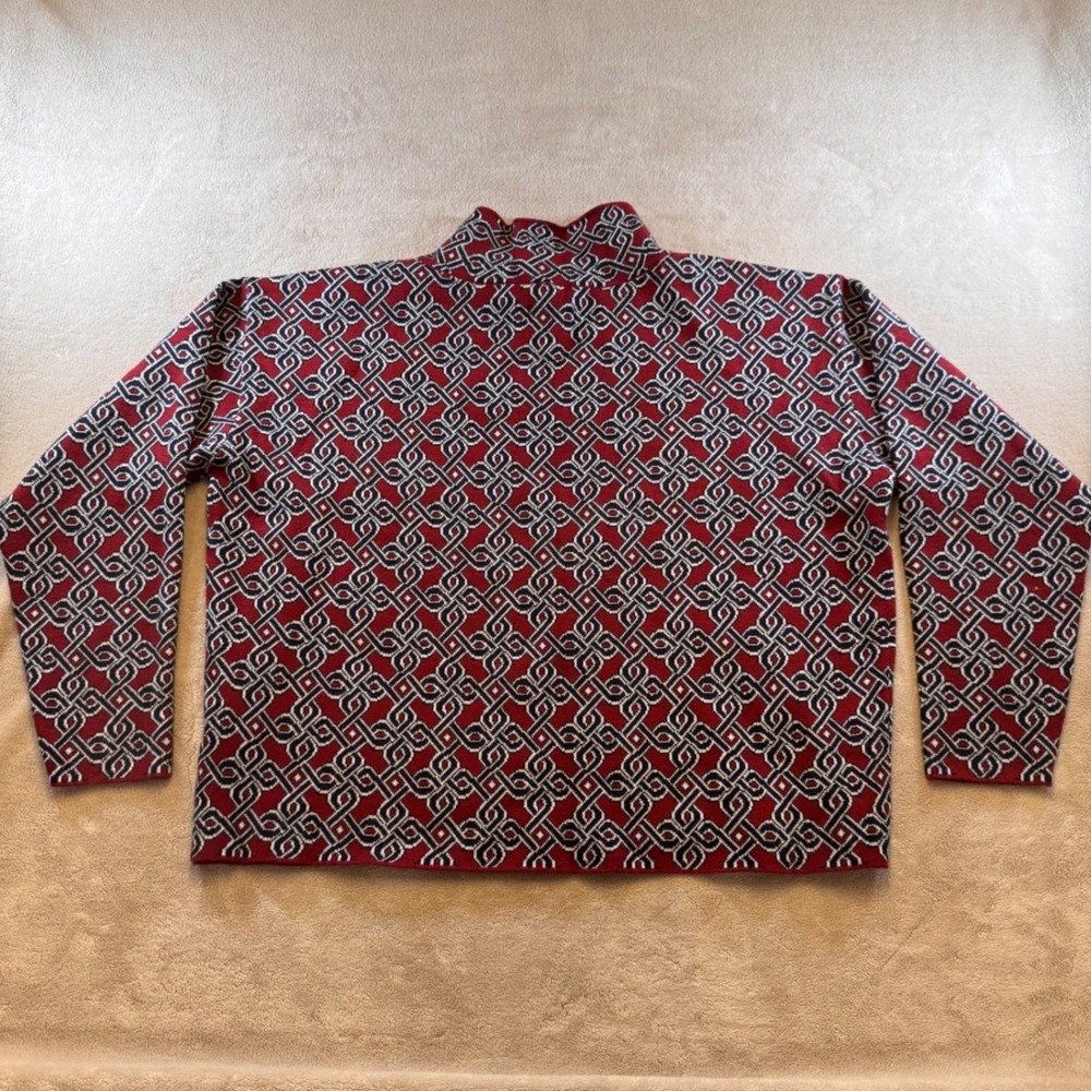 Maeve Anthropologie Geometric Mock Neck Jacquard Preppy Dark Academia Sz M - Picture 9 of 9